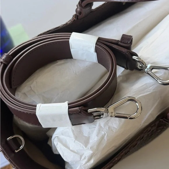 Brown Woven Leather Tote Bag - Picture 5 of 6